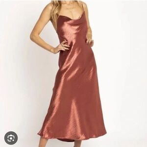 RESA Beri Slip Dress in Rust